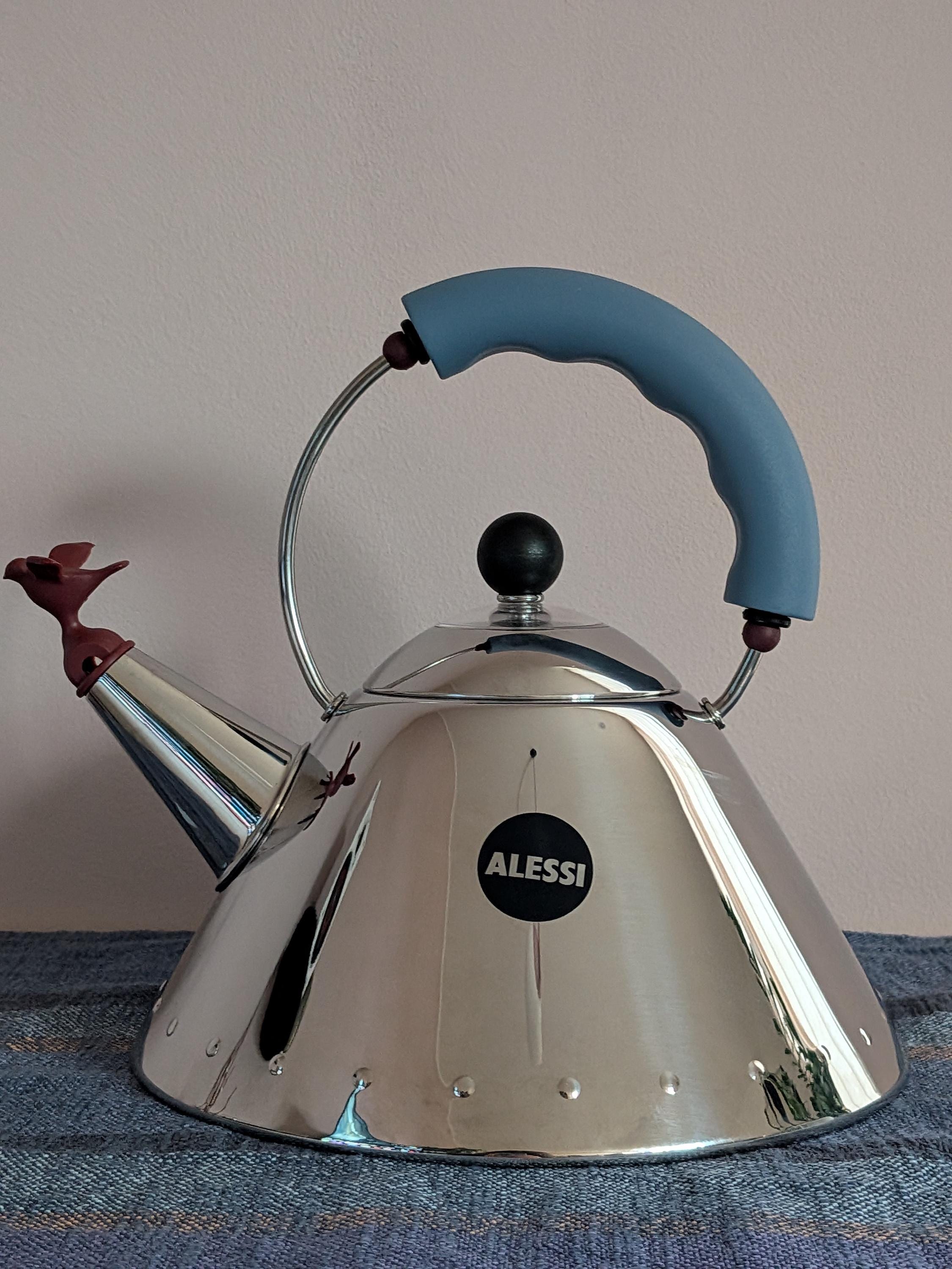 Vintage Alessi 9093 Kettle Michael Graves Bird Whistle, Postmodern