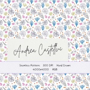 Seamless Beachcomber Sea Pattern | Digital Download | PNG & JPG | Fabric, Wallpaper and Tote Bag Design