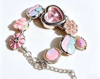 Vintage Multi-Dial Chain Watch, Handmade Beaded Bracelet Watch For Women, Aesthetic Gift
