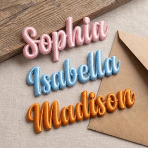 Personalized Embroidered Name Iron on Patch, Custom Name 3D Patches for Backpacks, Hats, Jackets