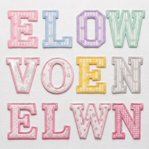 Parche de tela con letras, parche inicial bordado personalizado, parche con nombre personalizado para ropa, mochilas y manualidades.