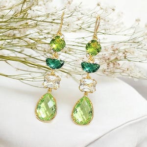 Peridotoorbellen smaragdgroen Oorbel: LightPeridot gouden sieraden