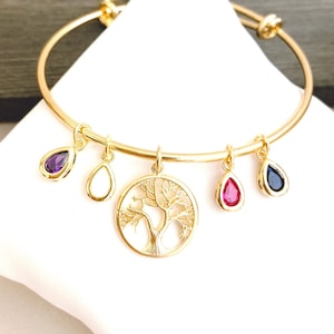 Mama Birthstone Armband Benutzerdefinierte Initial Schmuck Geschenk für Mama Geburtstagsgeschenk für Mama Birthstone Armband für Oma Muttertagsgeschenk für Mama Bild 1