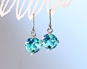 Blue Topaz Dangle Earrings: December Birthstone Jewelry Gift