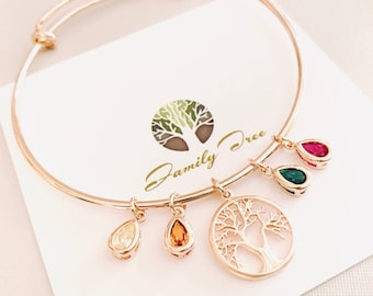 Bracciale portafortuna per la mamma, regalo per la festa della mamma per la mamma, braccialetto iniziale di famiglia, regalo personalizzato per gioielli mamma regalo nuova mamma nonna