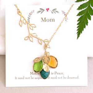 Family Birthstone Necklace, Children Birthstone charm Necklace, Bridesmaid Gift, Gift for Mom, Birthday Gift Personalized Birthstone Jewelry