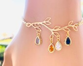 Personalized Gifts for Her, Birthstone Bracelet for Mom, birthstone Jewelry, grandma gifts, Family tree bracelet, gift mothers day gift