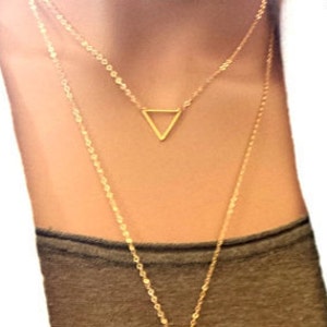 Triangle Necklace / Triangle Gold necklaces for women, Triangle Silver Necklace, Rose Gold Pendant Necklace, Personalized gift for her