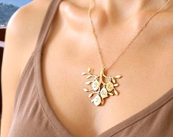 Family Charm Necklace Custom Personalized Gifts for Mom necklaces kids initial Birthstone Jewelry gifts