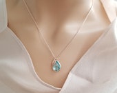 Personalized Birthstone Necklace Initial Necklace Bridesmaid Gift Personalized graduation gifts Rose GOLD Necklace Aquamarine Necklace