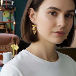 Rose Gold Orchid Earrings plumeria Earrings: hawaiian Wedding Necklace Bridal Jewelry gift image 14