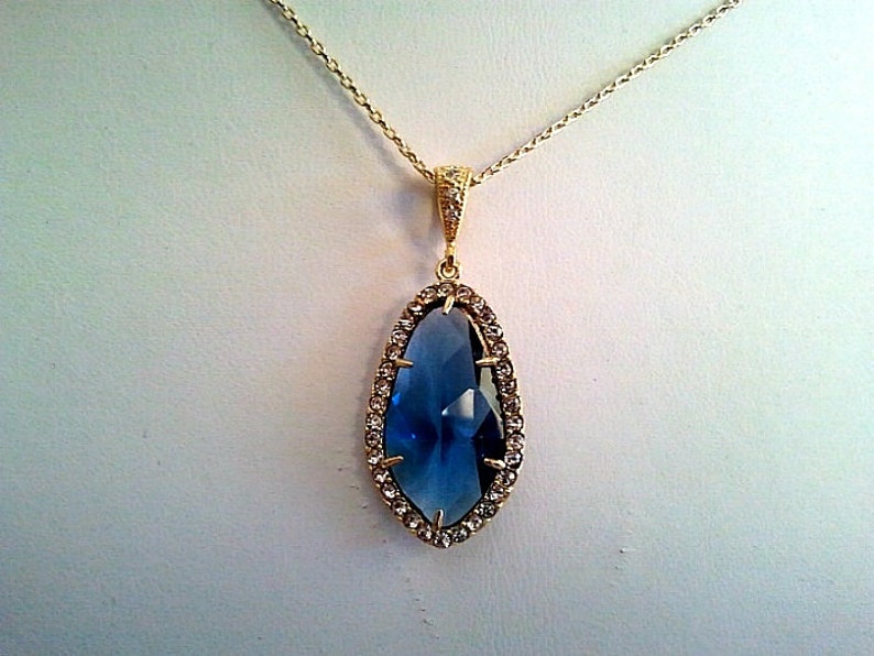 Blue Sapphire Wedding Necklace Gemstone Necklace - Etsy