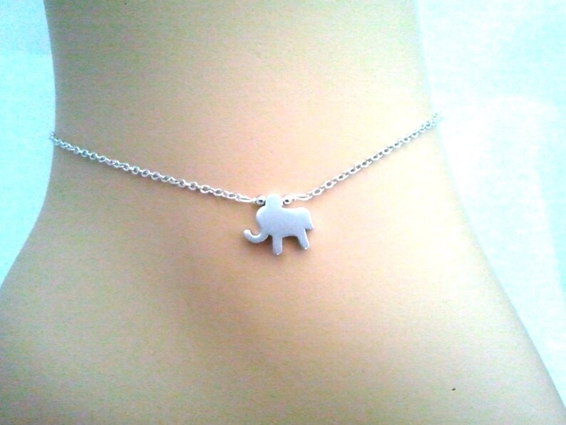 Tiny Elephant Anklet Elephant Bracelet Lucky Charm Anklet Etsy