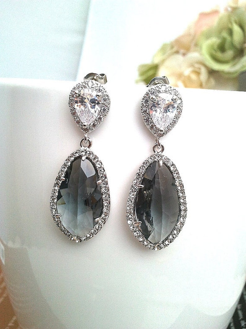 Grey Earrings Embroidery Design Grey Earrings Embroidery Design