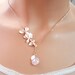 Orchid Flower Personalized Necklace Birthstone Jewelry Rose Gold Birth Flower Necklace ,Birthday Gift for Her,  Mothers Day gift for mom 