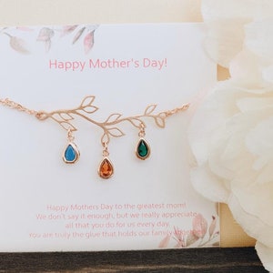 Mother's Day Gift for Mom Birthstone Jewelry Gift from Daughter Son Personalized Gift for MOM Birthstone Bracelet for Women New Mom Gift image 3