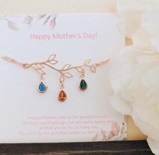 Bracciale Personalizzato Con Pietra Portafortuna E Nomi A Cuore, Regalo Per Mamma, Festa Della Mamma, Compleanno, Natale