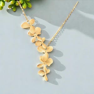 Rose Gold Orchid Earrings plumeria Earrings: hawaiian Wedding Necklace Bridal Jewelry gift image 15