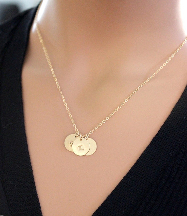 Initial Gold Charm Necklaces Personalized Necklace Etsy