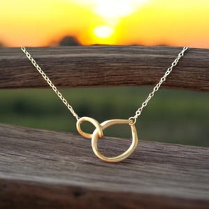Interlocking Necklace Silver Gold Infinity Love Circle Necklace