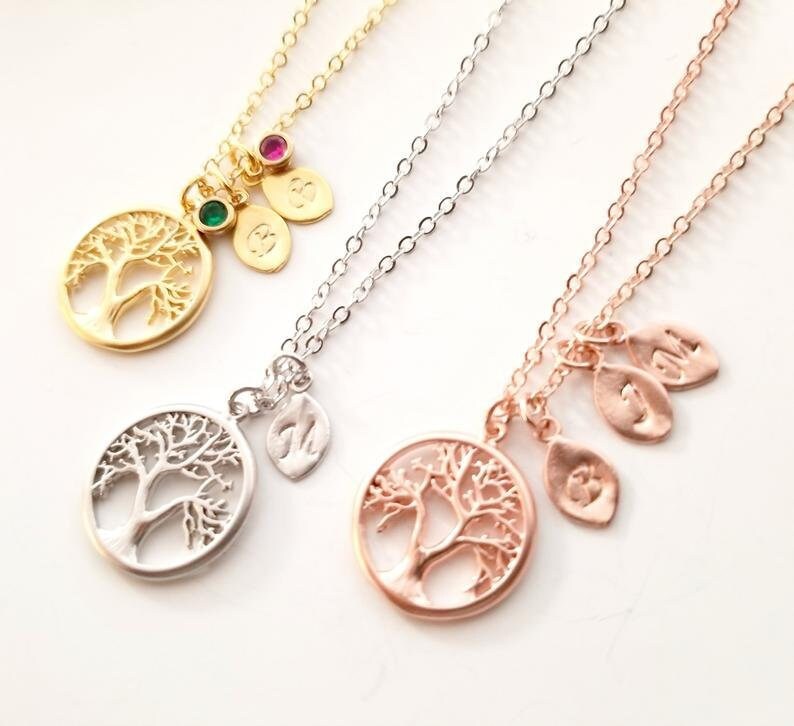 mom and son birthstone necklace