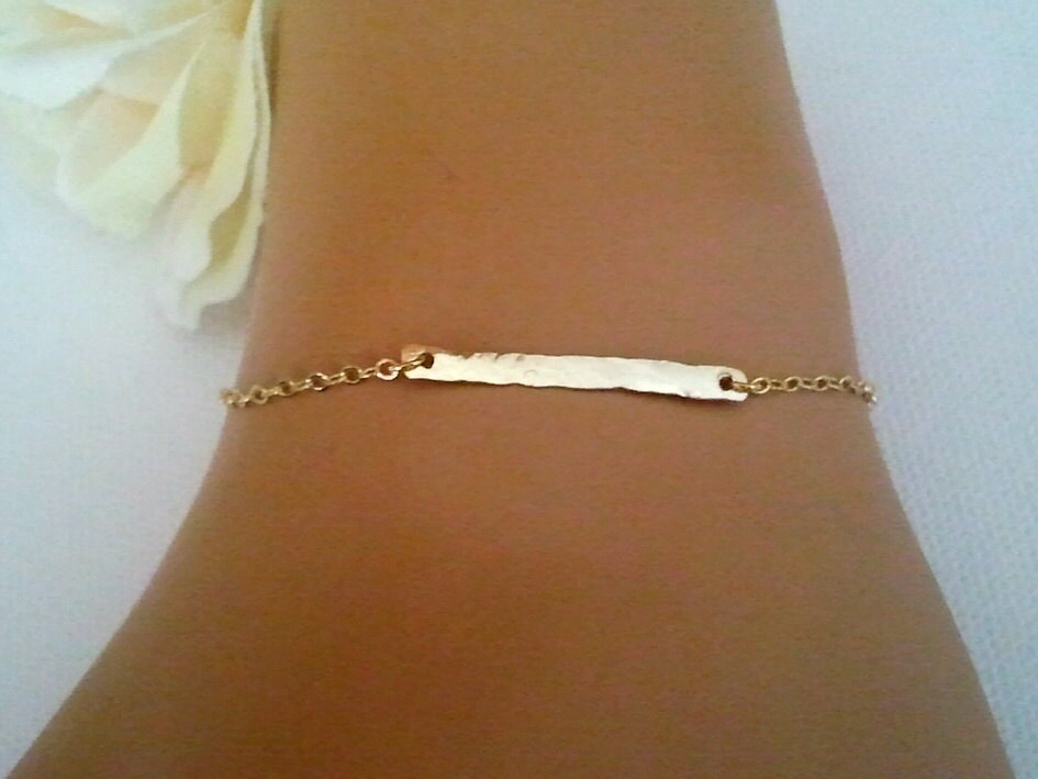 14k Gold Filled Hammered Gold Bracelet Banglefriendship Etsy