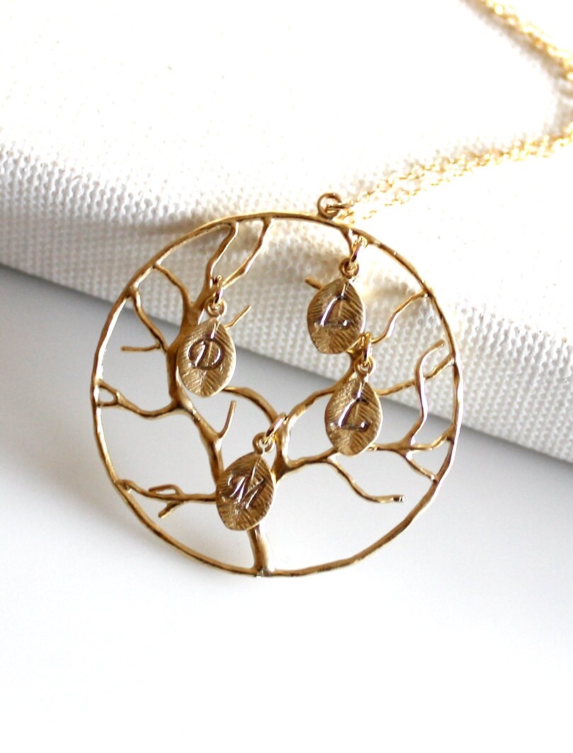 Custom Made with any initial Personalized Family Tree Necklace Free engraving! Custom Made with any initial Personalized Family Tree Necklace Free engraving!