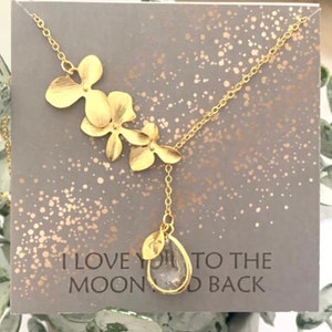Orchid Flower Necklace: Rose Gold Personalized Initial Jewelry