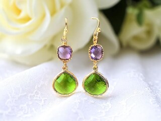 Orecchini Pendenti A Spirale In Argento Sterling Con Peridoto/Ametista/Pietra Di Luna | Gioielli Anallergici In Confezione Regalo