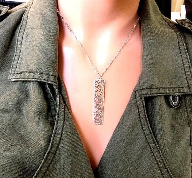 ROSE GOLD BAR Earrings Net Gold Bar Statement Earrings Etsy