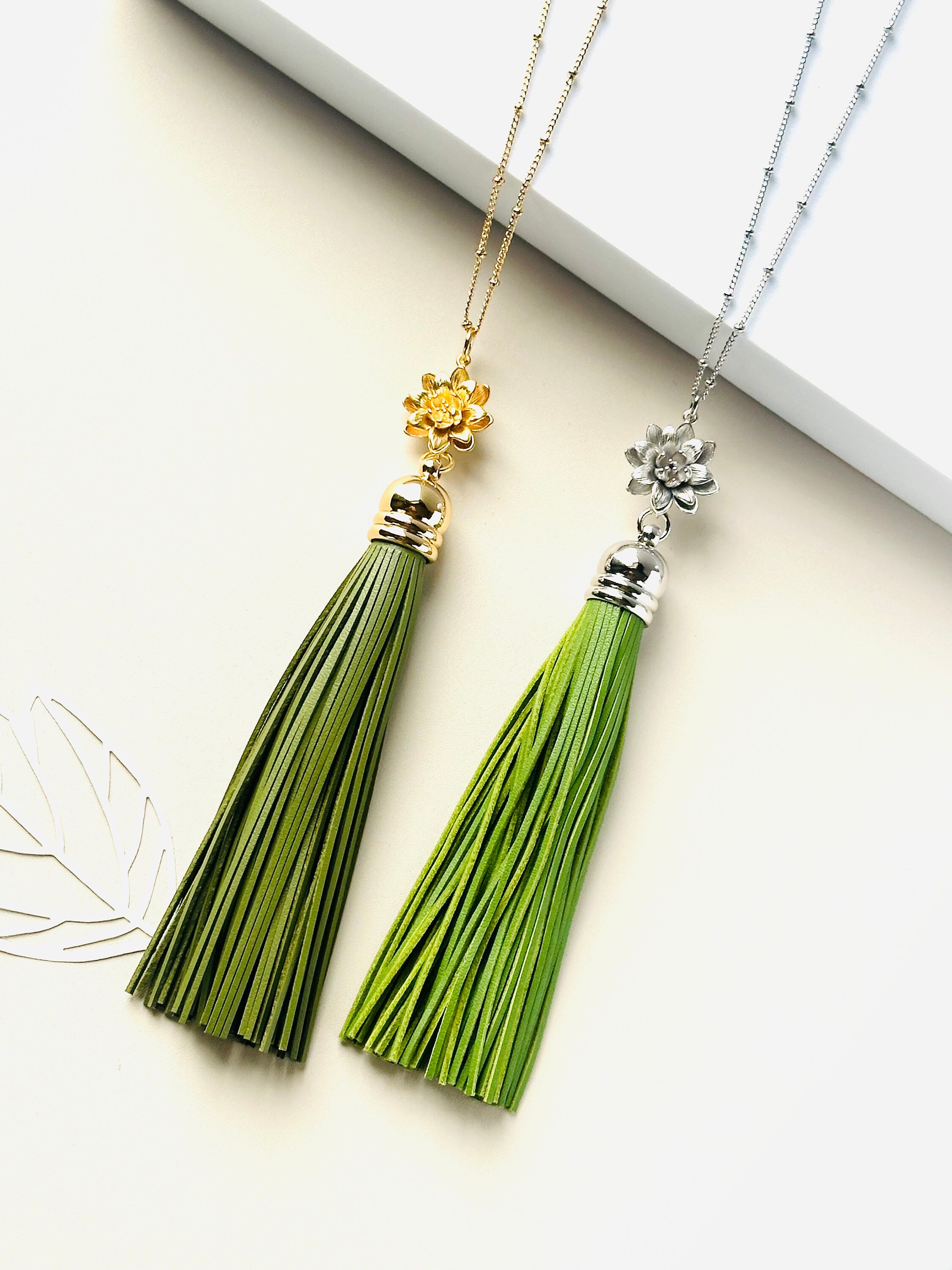 Green tassel best sale necklace