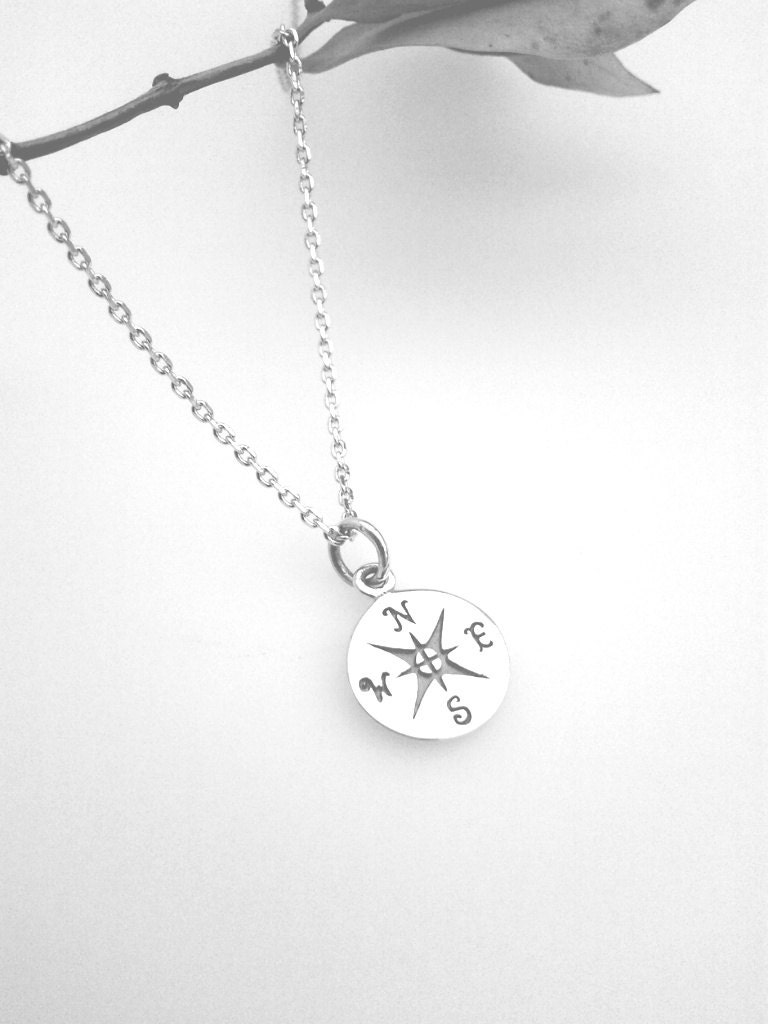Compass Jewelry Nautical Necklacemini Charm Etsy