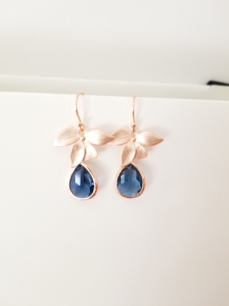Jewelry Gifts for her, Sapphire Earrings, Bridesmaid gift, Pink Opal Floral Earrings, Birthday Gift, ready to ship Gifts, Mothers Day gifts 
