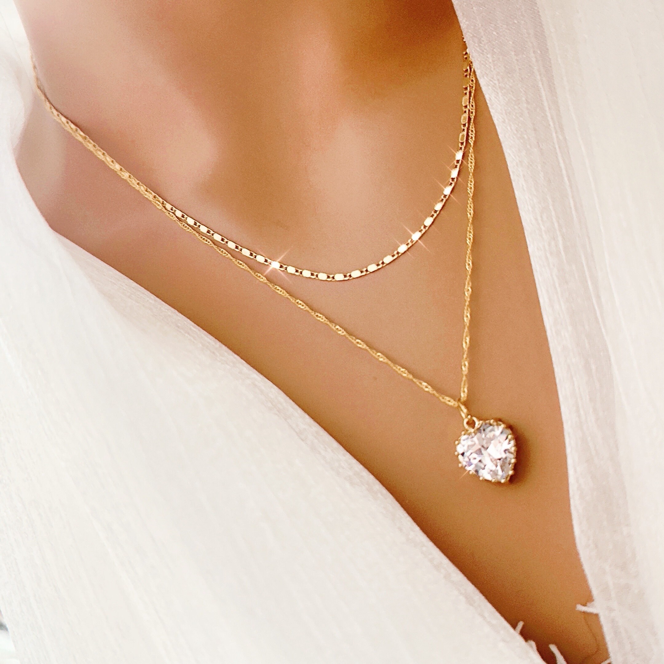 SNZM Collana da donna,Collana con ciondolo a forma di cuore con fiore rosa, Gioielli placcati in oro rosa,Regalo perfetto per migliore amica, amica,moglie, compleanno,con scatola squisita