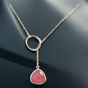 Coral Pink Glass Pendant Necklace: 14k Gold Filled Chain