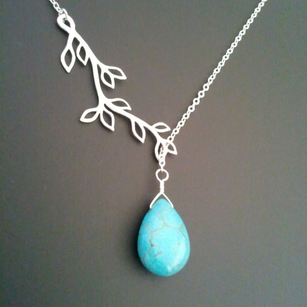 Collier turquoise pour femme, collier pendentif turquoise, collier tendance en or 14 carats, meilleur cadeau d'anniversaire pour maman, bijoux, cadeau de fête des mères