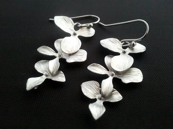 Orchid Earrings Wedding Earringsdrop Dangle | Etsy