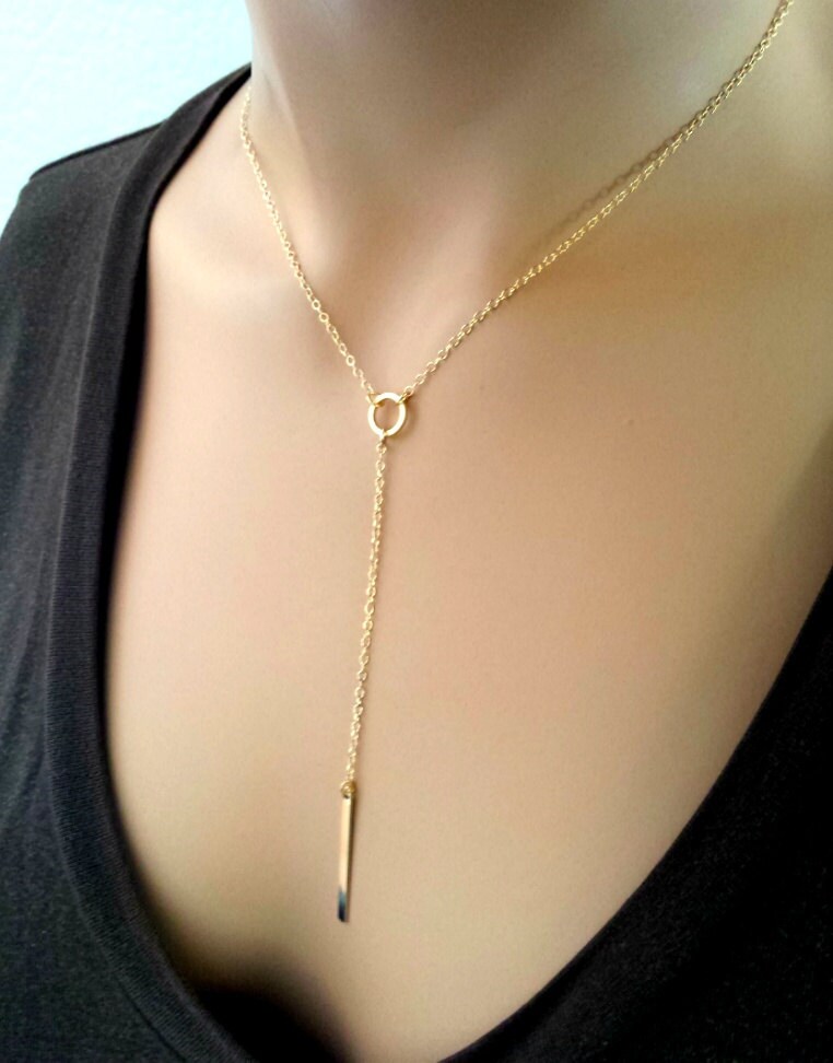 Gold BAR Necklace Personalized Necklace 