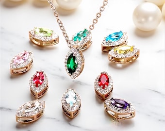 Two Birthstones Necklace Birthstone Necklaces Custom Jewelry personalized gifts