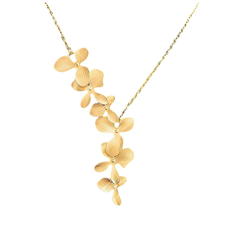 Rose Gold Orchid Earrings plumeria Earrings: hawaiian Wedding Necklace Bridal Jewelry gift image 13
