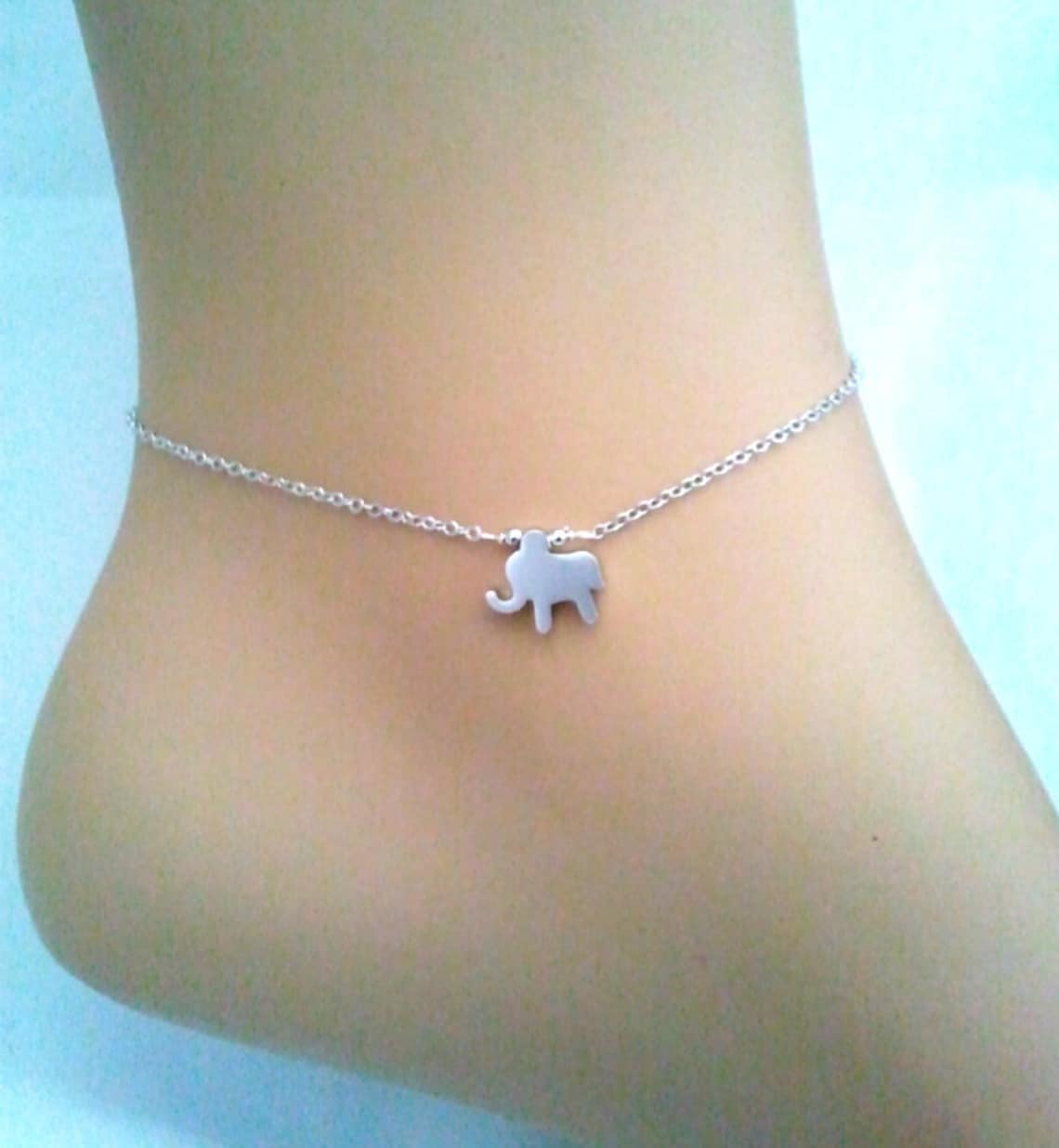Tiny Elephant Anklet Elephant Bracelet Lucky Charm Anklet Etsy