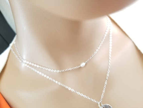 Single pearl shop necklace etsy