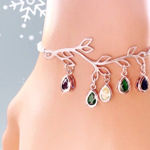 Birthstone Bracelet: Personalized Gifts Family Tree Necklace for Mom Birthstones Jewelry Gift
