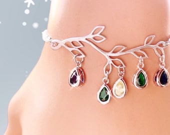 Mother&#39;s Day Gift from Daughter Birthstones Personalized initial jewelry Family Bracelet Grandma Gift Personalized Jewelry Unique Gift