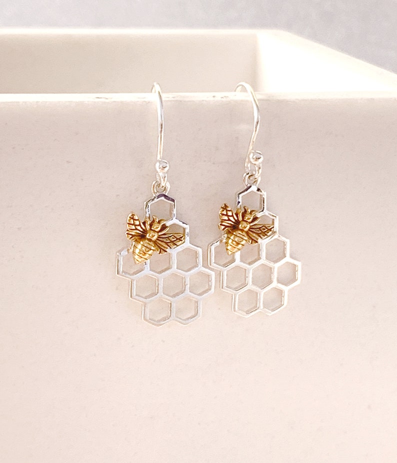 Bee Earrings Earrings Bee Earrings Bronze Bee With Etsy