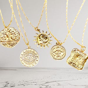 Sun Necklace Dainty Gold Celestial Pendant Jewelry Moon Necklaces Star Opal Charms