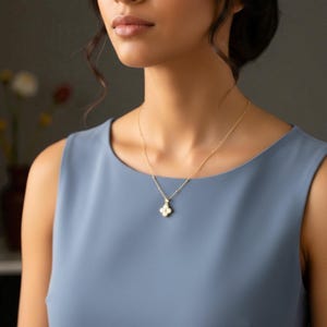 Collar de trébol: collares de flores de plata y oro con circonitas cúbicas de la suerte