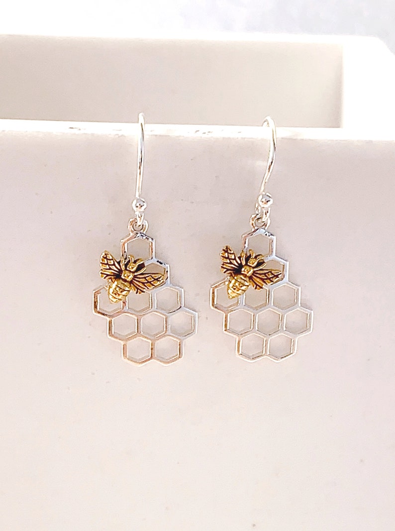 Bee Earrings Earrings Bee Earrings Bronze Bee With Etsy