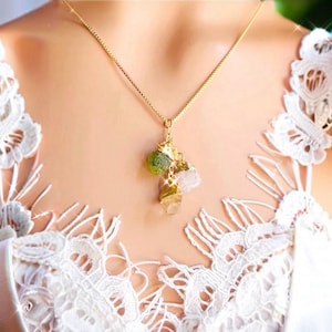 Raw Birthstone Necklace: Personalized birthstone Jewelry gift for mom