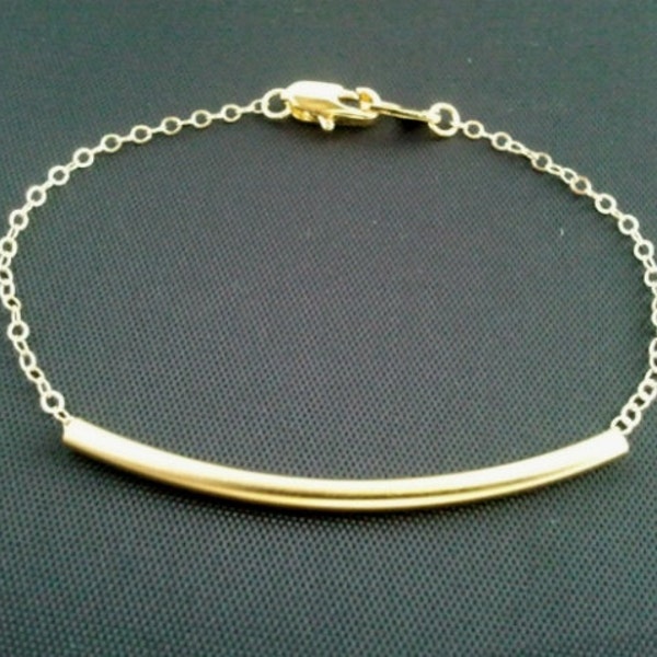 Simple Line Gold Bracelet for Friends gift for her Gold bar bracelet Gold Jewelry gifts for women Birthday gifts